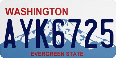WA license plate AYK6725