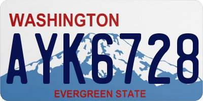 WA license plate AYK6728