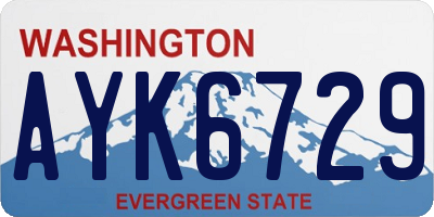 WA license plate AYK6729