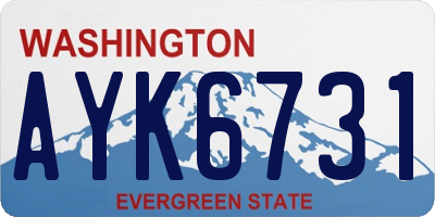 WA license plate AYK6731
