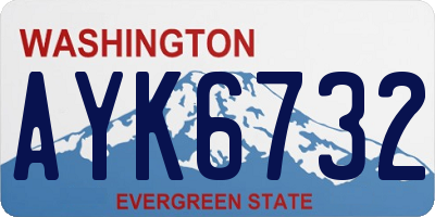 WA license plate AYK6732
