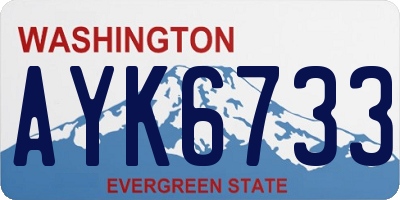 WA license plate AYK6733