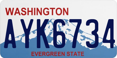 WA license plate AYK6734