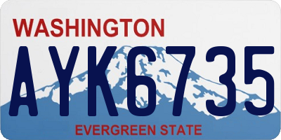 WA license plate AYK6735