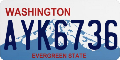 WA license plate AYK6736