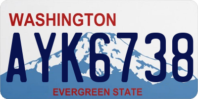 WA license plate AYK6738