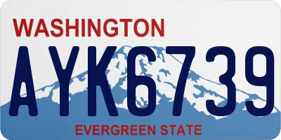 WA license plate AYK6739