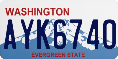 WA license plate AYK6740