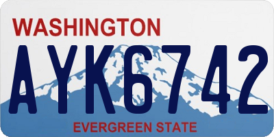WA license plate AYK6742