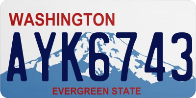 WA license plate AYK6743