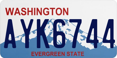 WA license plate AYK6744