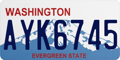 WA license plate AYK6745
