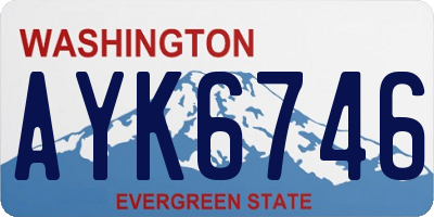 WA license plate AYK6746