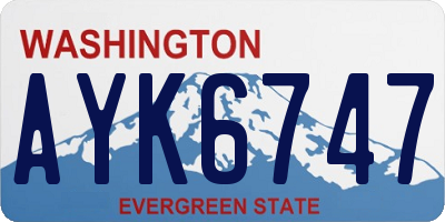WA license plate AYK6747