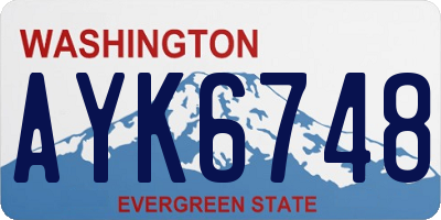 WA license plate AYK6748