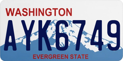WA license plate AYK6749
