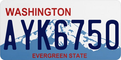 WA license plate AYK6750