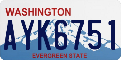 WA license plate AYK6751