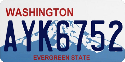 WA license plate AYK6752