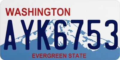 WA license plate AYK6753