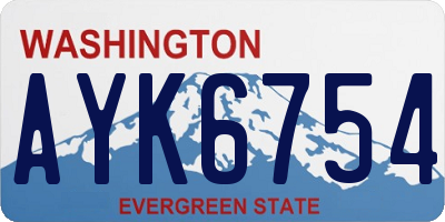 WA license plate AYK6754