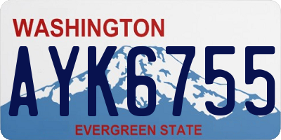 WA license plate AYK6755