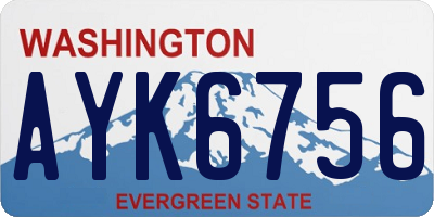 WA license plate AYK6756