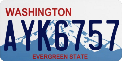WA license plate AYK6757