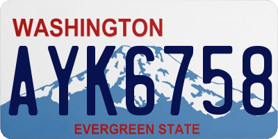 WA license plate AYK6758