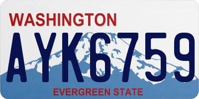 WA license plate AYK6759