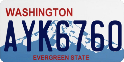 WA license plate AYK6760