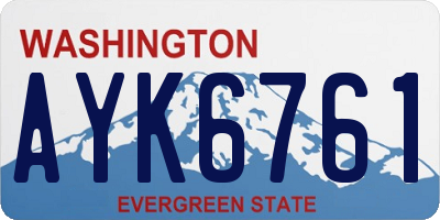 WA license plate AYK6761