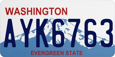 WA license plate AYK6763