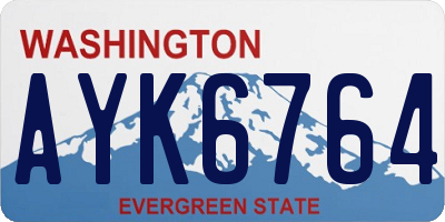 WA license plate AYK6764