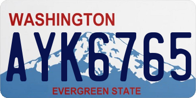 WA license plate AYK6765