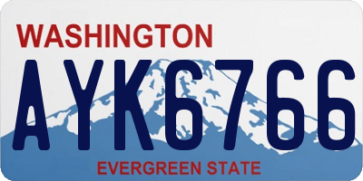 WA license plate AYK6766