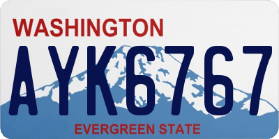 WA license plate AYK6767
