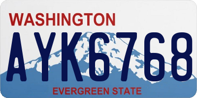 WA license plate AYK6768