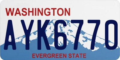 WA license plate AYK6770