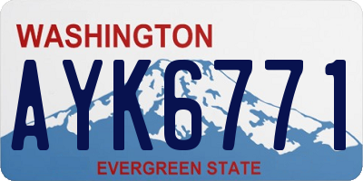 WA license plate AYK6771