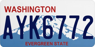 WA license plate AYK6772