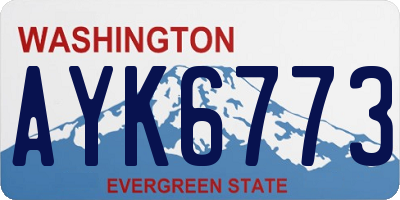 WA license plate AYK6773