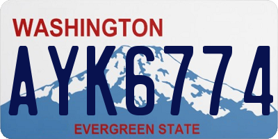 WA license plate AYK6774