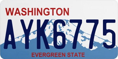 WA license plate AYK6775