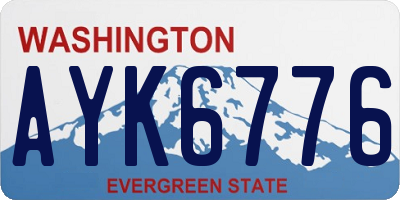 WA license plate AYK6776