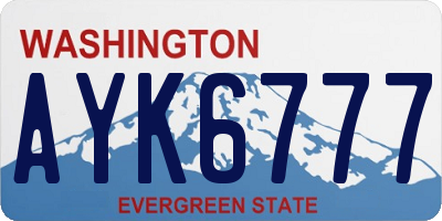 WA license plate AYK6777
