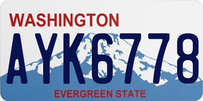 WA license plate AYK6778