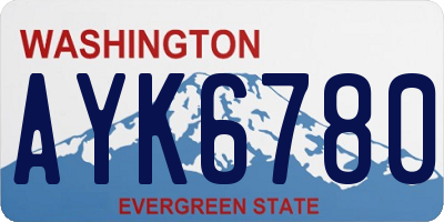 WA license plate AYK6780