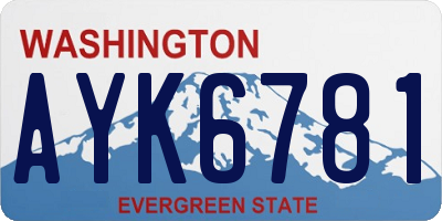 WA license plate AYK6781