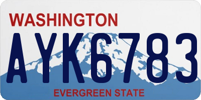 WA license plate AYK6783